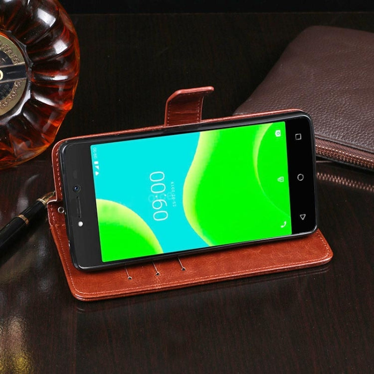 For Wiko Y50 idewei Crazy Horse Texture Horizontal Flip Leather Case with Holder & Card Slots & Wallet