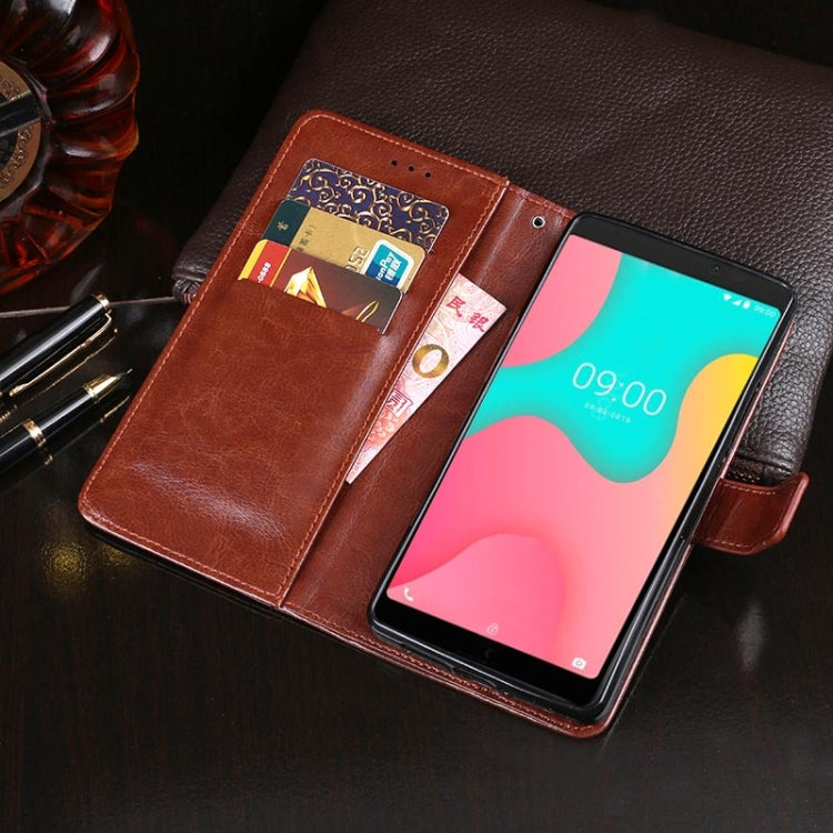 For Wiko Y60 idewei Crazy Horse Texture Horizontal Flip Leather Case with Holder & Card Slots & Wallet