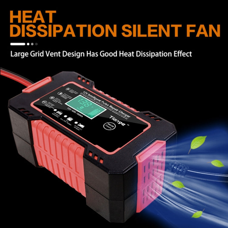 Motorcycle / Car Battery Smart Charger with LCD Creen, Plug Type:UK Plug(Red)