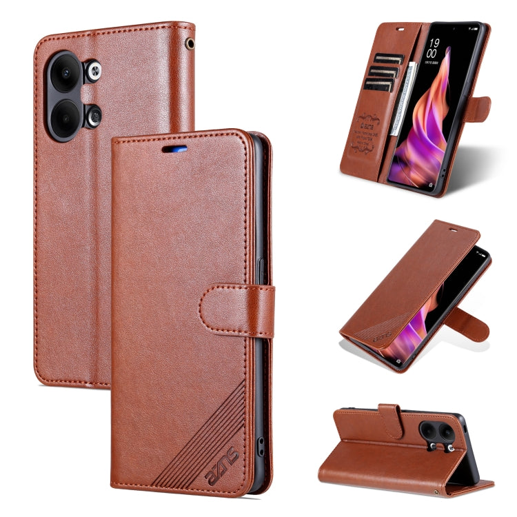 For OPPO Reno9 / Reno9 Pro AZNS Sheepskin Texture Flip Leather Phone Case