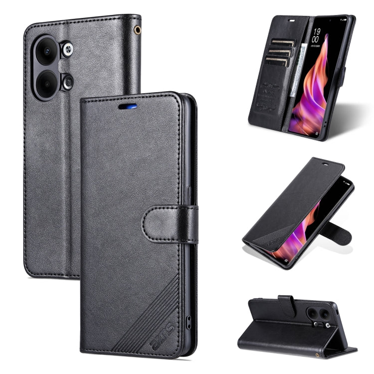 For OPPO Reno9 / Reno9 Pro AZNS Sheepskin Texture Flip Leather Phone Case
