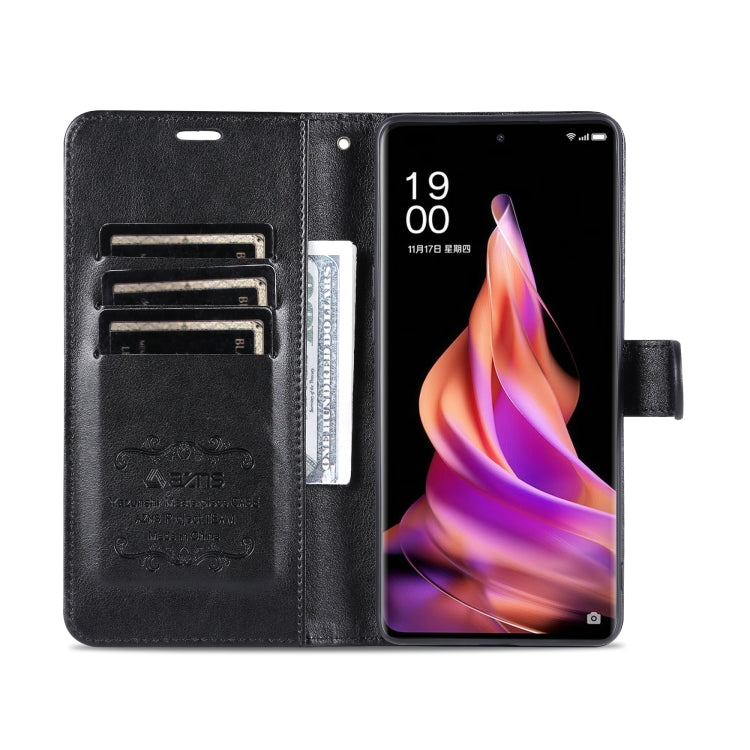 For OPPO Reno9 / Reno9 Pro AZNS Sheepskin Texture Flip Leather Phone Case