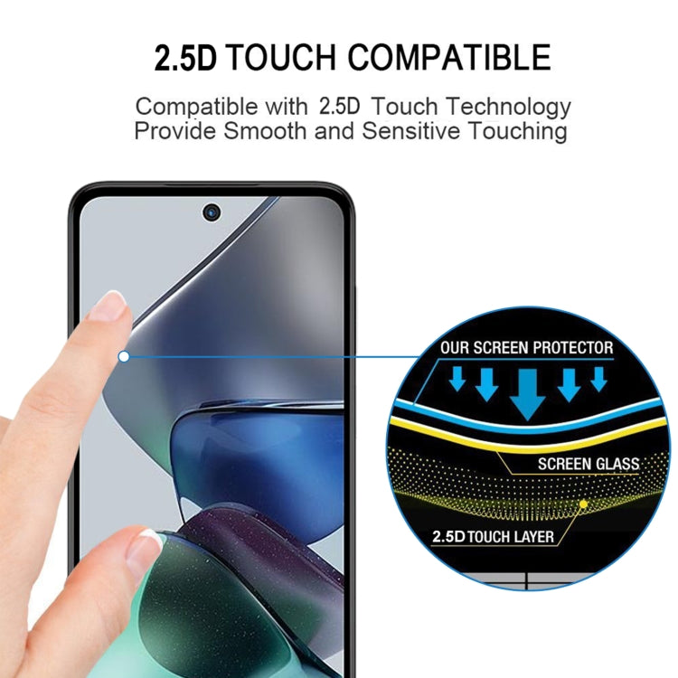 For Motorola Moto G23 Full Glue Full Cover Screen Protector Tempered Glass Film