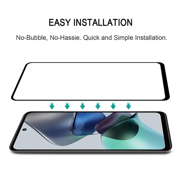 For Motorola Moto G23 Full Glue Full Cover Screen Protector Tempered Glass Film