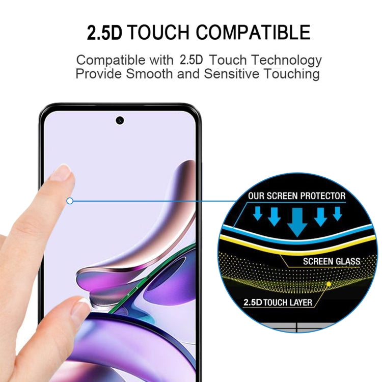For Motorola Moto G13 25pcs Full Glue Full Screen Tempered Glass Film