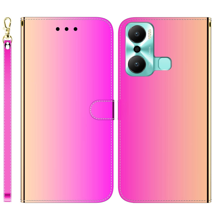 For Infinix Hot 20 Play Imitated Mirror Surface Flip Leather Phone Case