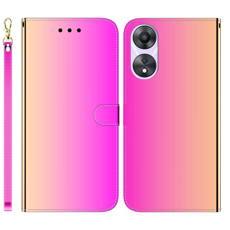 For OPPO A58 Imitated Mirror Surface Flip Leather Phone Case