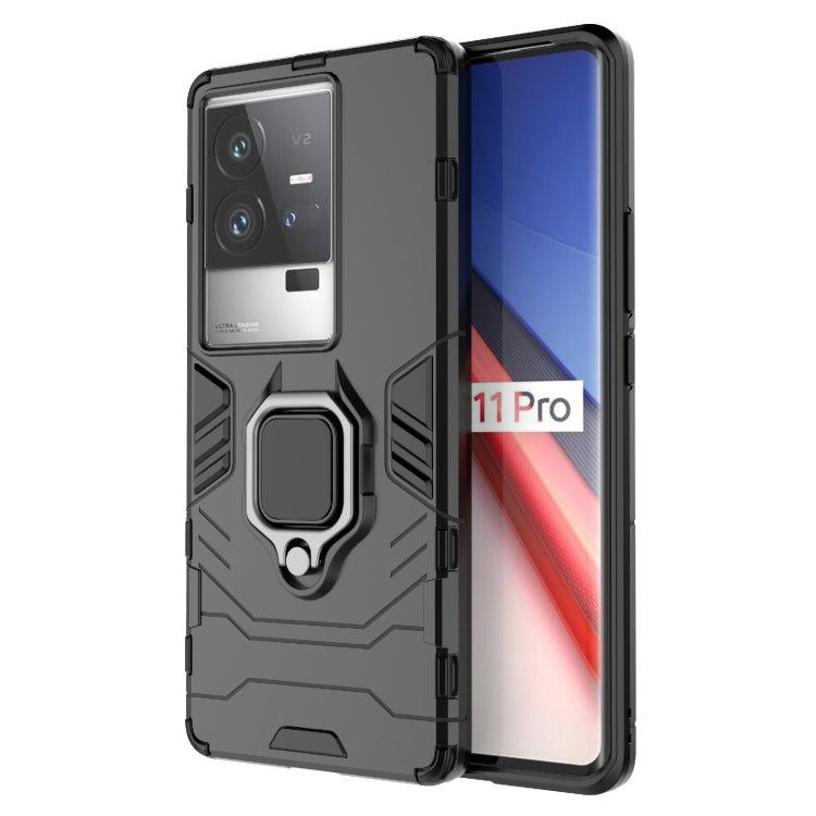 For vivo iQOO 11 Pro PC + TPU Shockproof Protective Phone Case with Magnetic Ring Holder