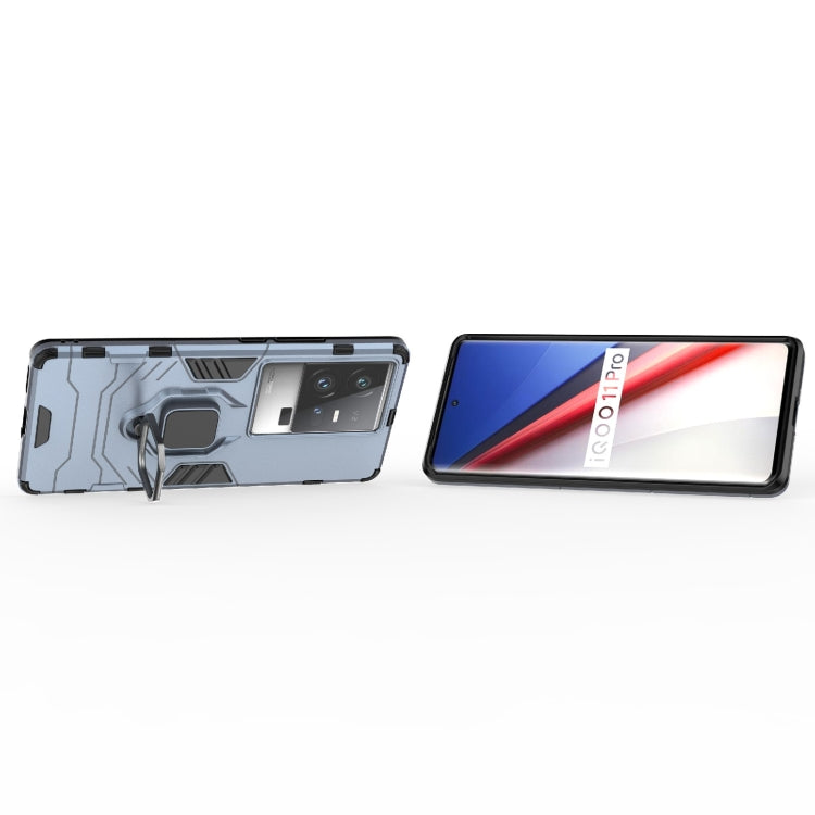 For vivo iQOO 11 Pro PC + TPU Shockproof Protective Phone Case with Magnetic Ring Holder