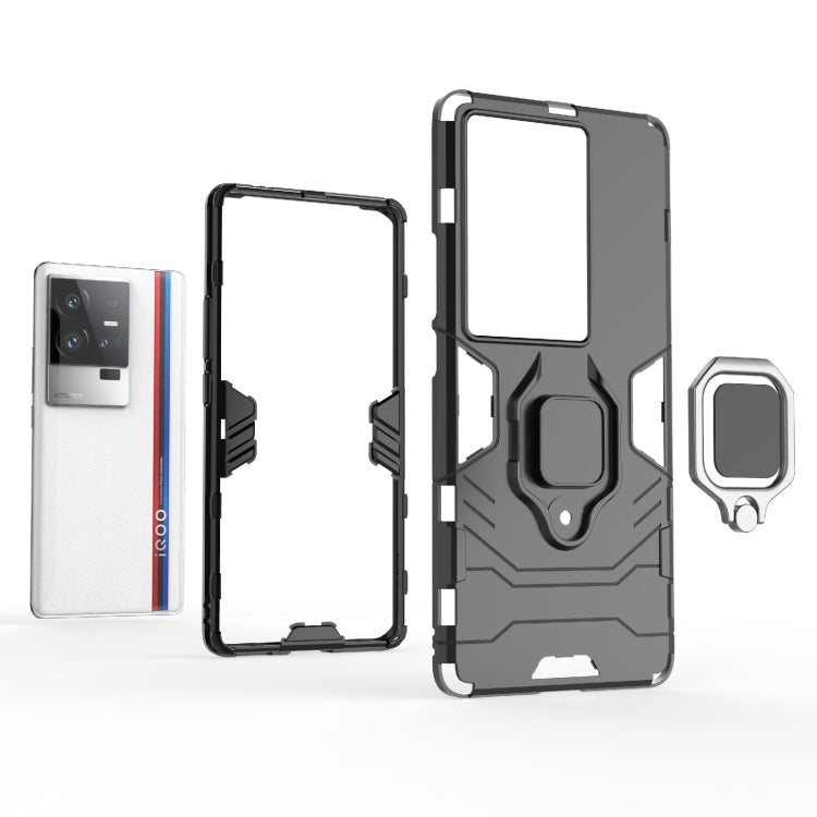 For vivo iQOO 11 Pro PC + TPU Shockproof Protective Phone Case with Magnetic Ring Holder