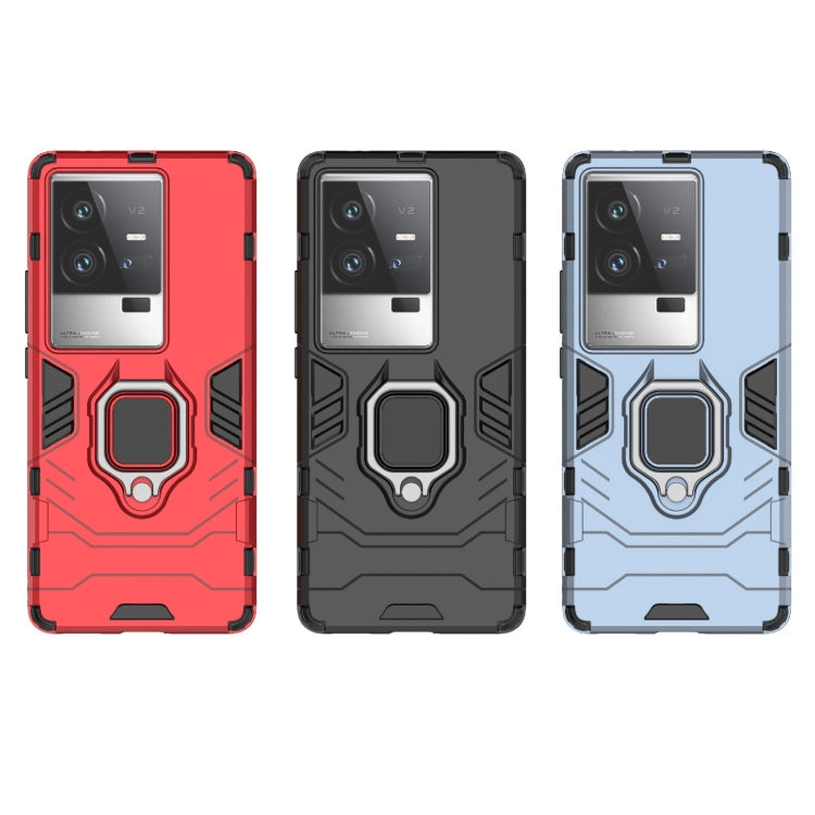 For vivo iQOO 11 Pro PC + TPU Shockproof Protective Phone Case with Magnetic Ring Holder