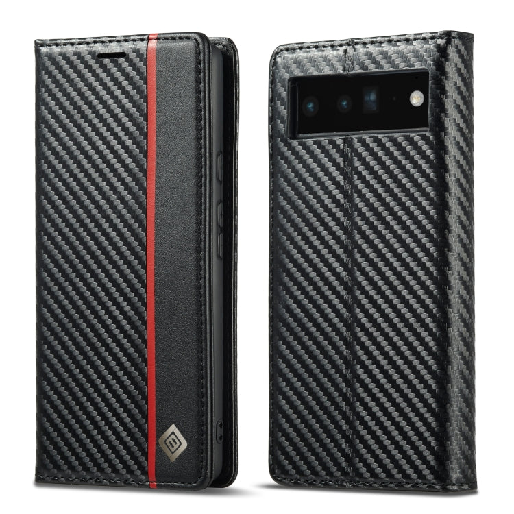For Google Pixel 6a LC.IMEEKE Carbon Fiber Leather Phone Case