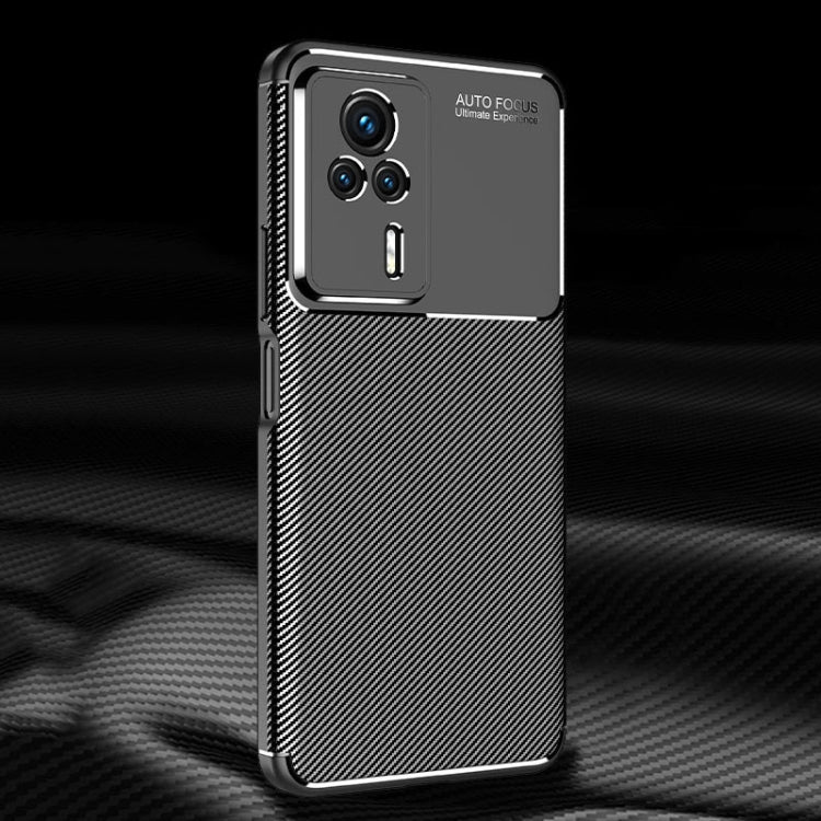 For Xiaomi Redmi K60E Carbon Fiber Texture Shockproof TPU Phone Case(Black)