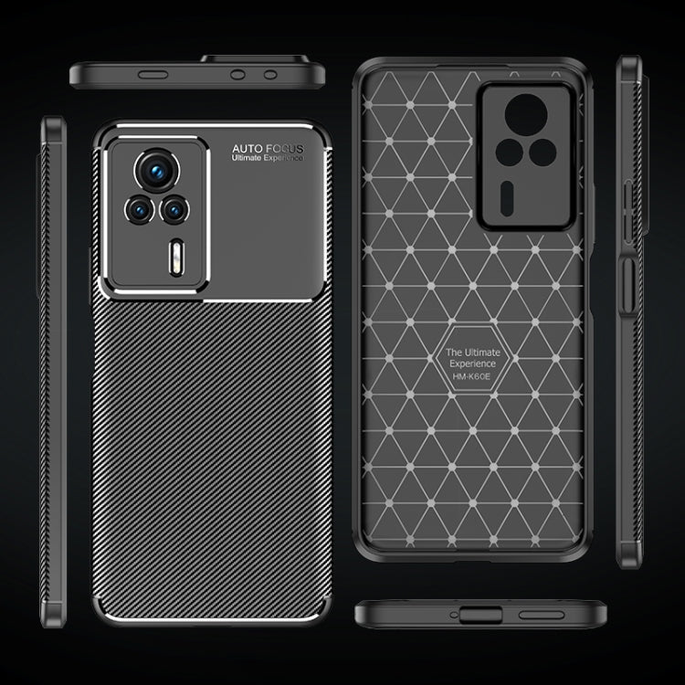 For Xiaomi Redmi K60E Carbon Fiber Texture Shockproof TPU Phone Case(Black)