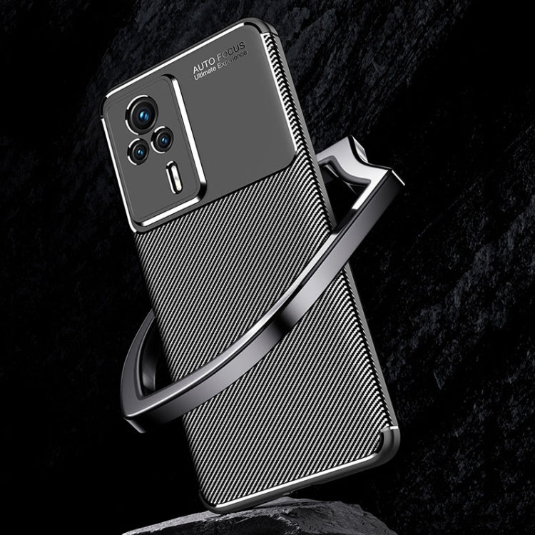 For Xiaomi Redmi K60E Carbon Fiber Texture Shockproof TPU Phone Case(Black)