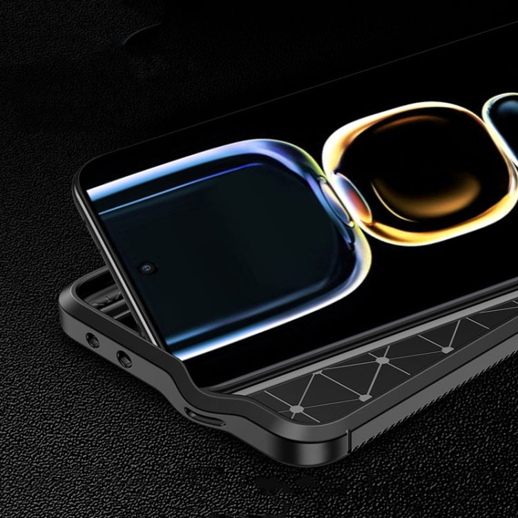 For Xiaomi Redmi K60E Carbon Fiber Texture Shockproof TPU Phone Case(Black)