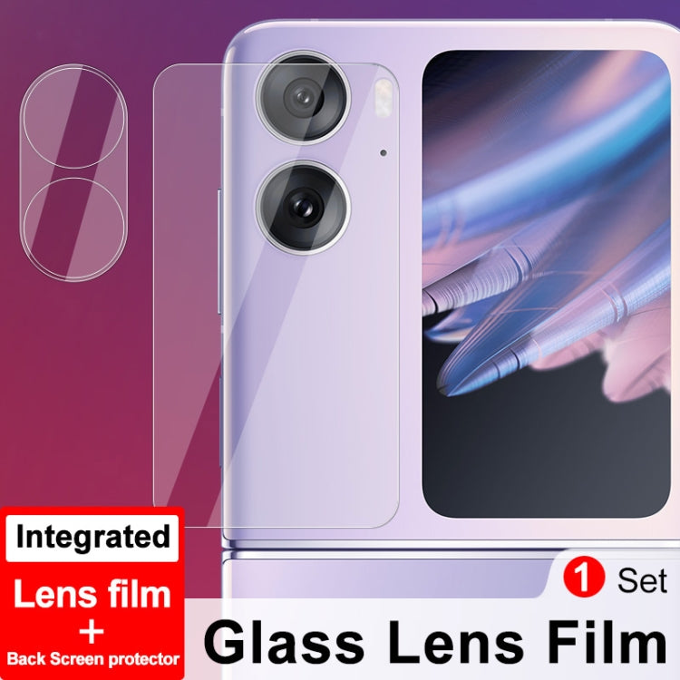 For OPPO Find N2 Flip 5G 1 Sets imak Integrated Lens Film + Glass Rear Screen Sticker