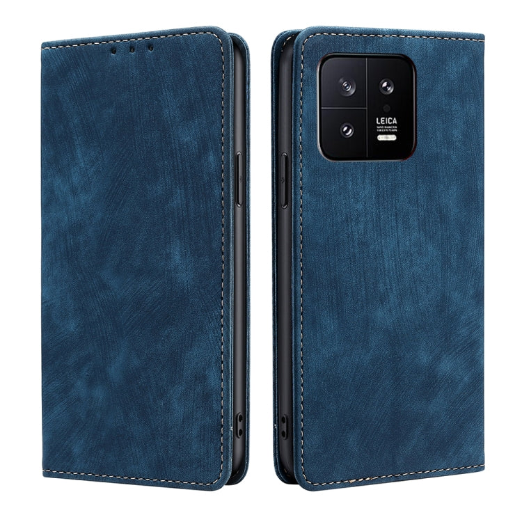 For Xiaomi 13 RFID Anti-theft Brush Magnetic Leather Phone Case
