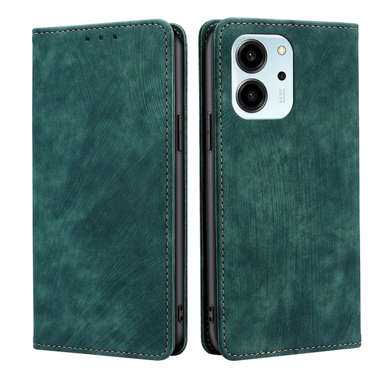 For Honor 80 SE RFID Anti-theft Brush Magnetic Leather Phone Case