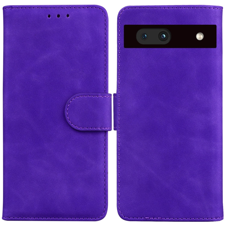 For Google Pixel 7a Skin Feel Pure Color Flip Leather Phone Case