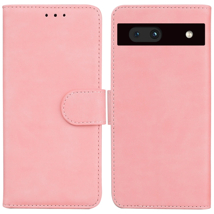 For Google Pixel 7a Skin Feel Pure Color Flip Leather Phone Case