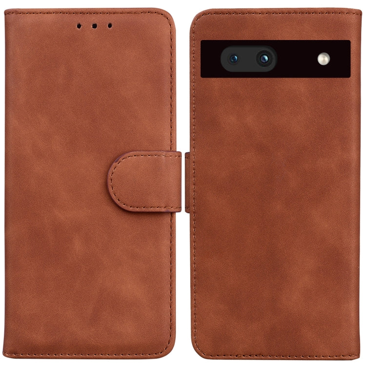 For Google Pixel 7a Skin Feel Pure Color Flip Leather Phone Case