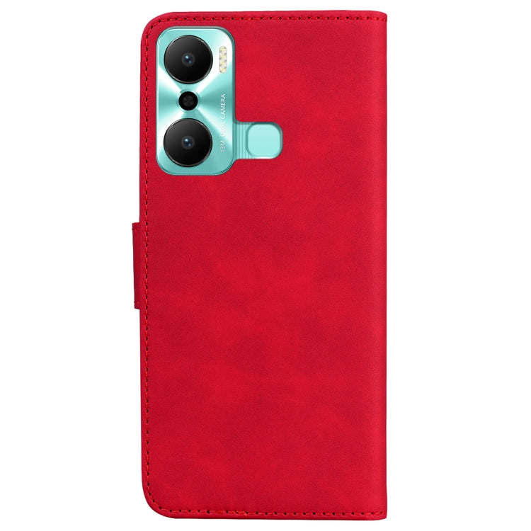 For Infinix Hot 20 Play Skin Feel Pure Color Flip Leather Phone Case