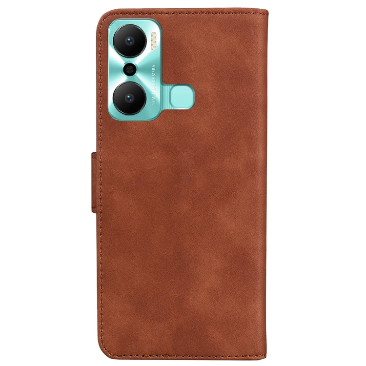 For Infinix Hot 20 Play Skin Feel Pure Color Flip Leather Phone Case