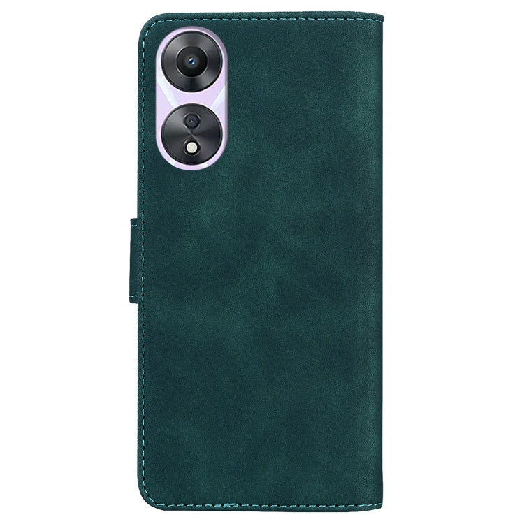 For OPPO A58 Skin Feel Pure Color Flip Leather Phone Case