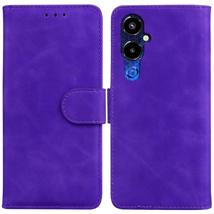 For Tecno Pova 4 Pro Skin Feel Pure Color Flip Leather Phone Case