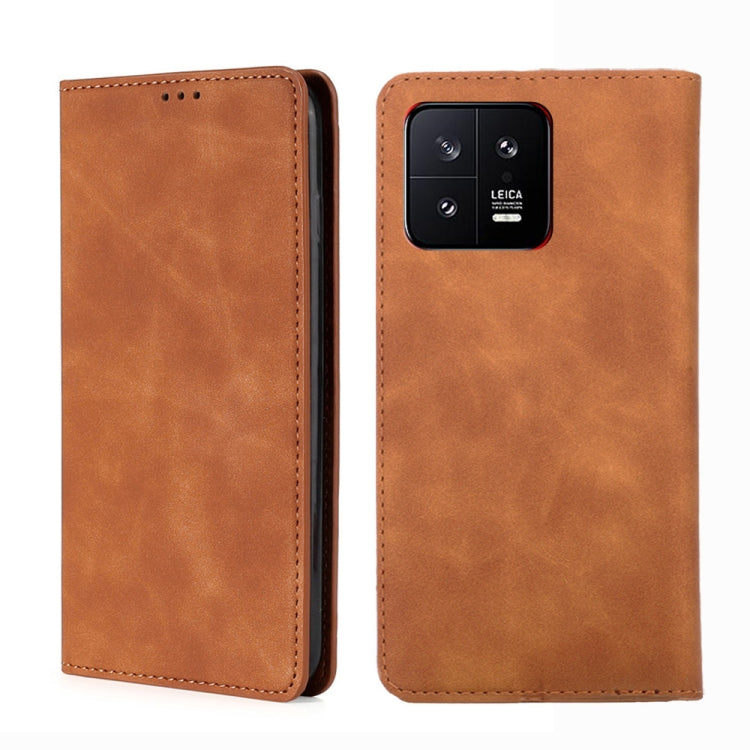 For Xiaomi 13 Skin Feel Magnetic Horizontal Flip Leather Phone Case