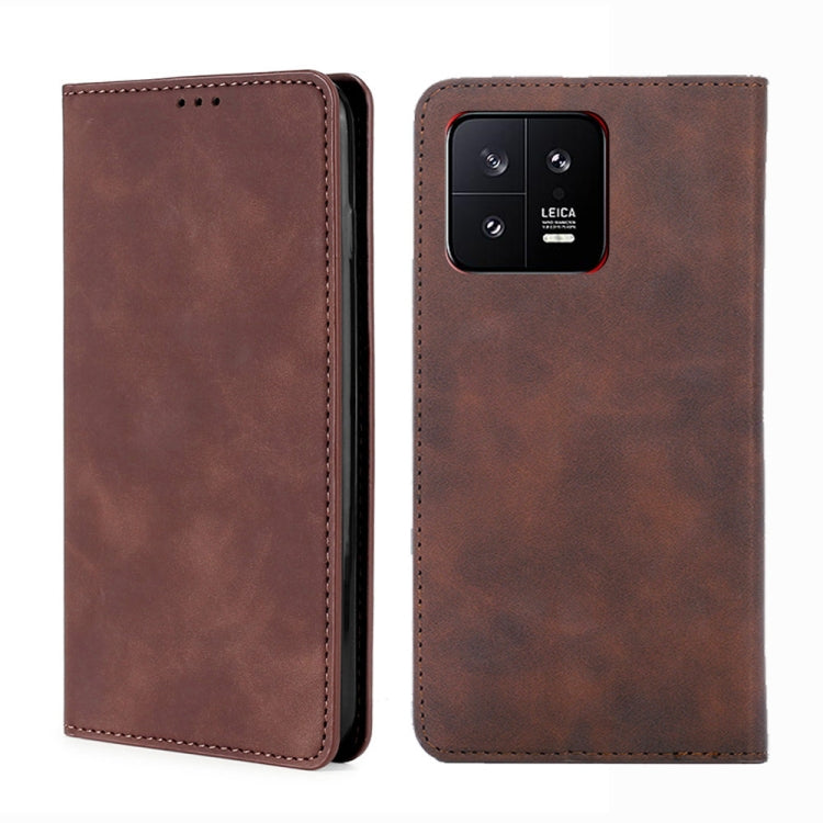 For Xiaomi 13 Skin Feel Magnetic Horizontal Flip Leather Phone Case