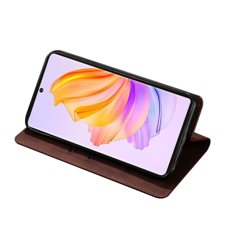 For Honor 80 SE Skin Feel Magnetic Horizontal Flip Leather Phone Case