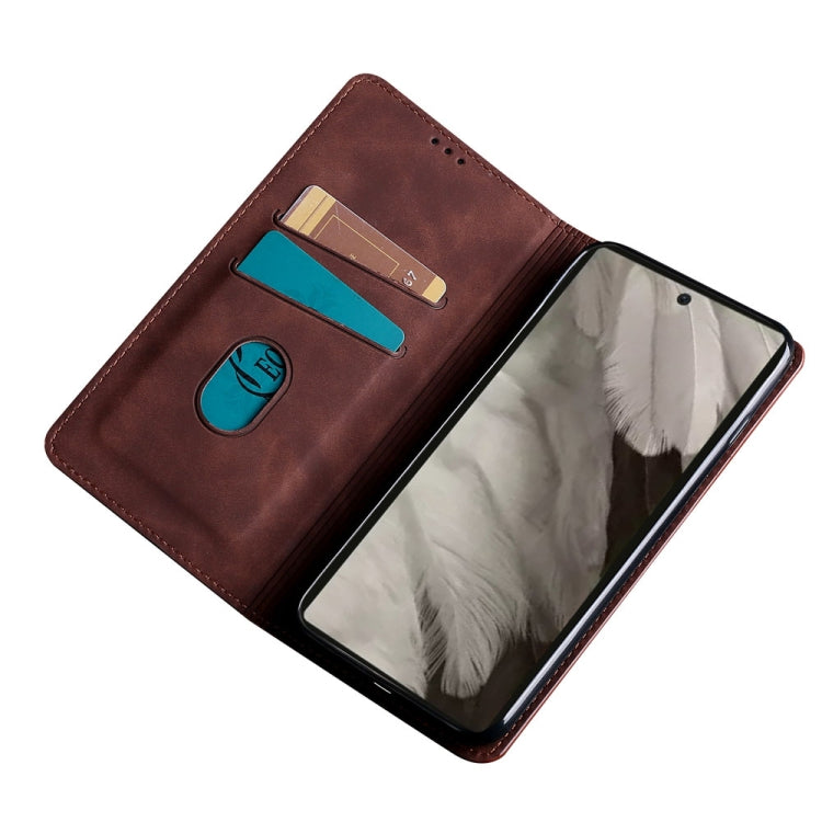 For Google Pixel 7a Skin Feel Magnetic Horizontal Flip Leather Phone Case