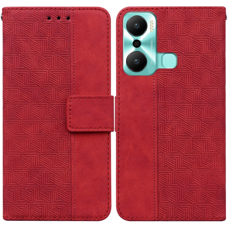 For Infinix Hot 20 Play Geometric Embossed Flip Leather Phone Case