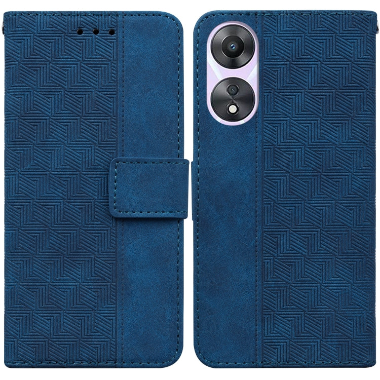 For OPPO A58 Geometric Embossed Flip Leather Phone Case