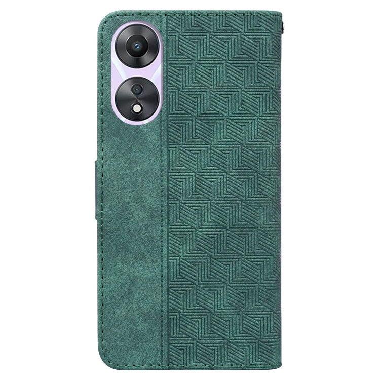 For OPPO A58 Geometric Embossed Flip Leather Phone Case
