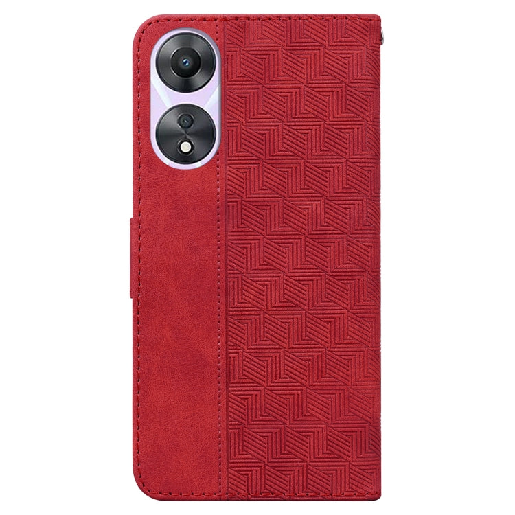 For OPPO A58 Geometric Embossed Flip Leather Phone Case