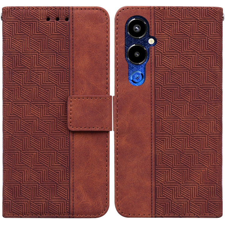 For Tecno Pova 4 Pro Geometric Embossed Flip Leather Phone Case