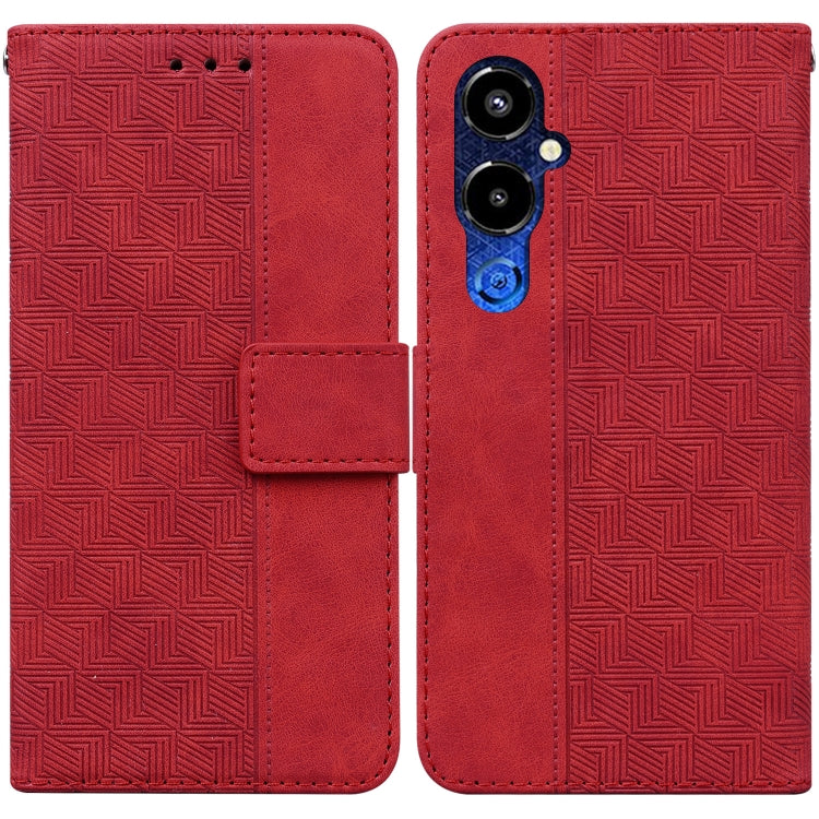 For Tecno Pova 4 Pro Geometric Embossed Flip Leather Phone Case