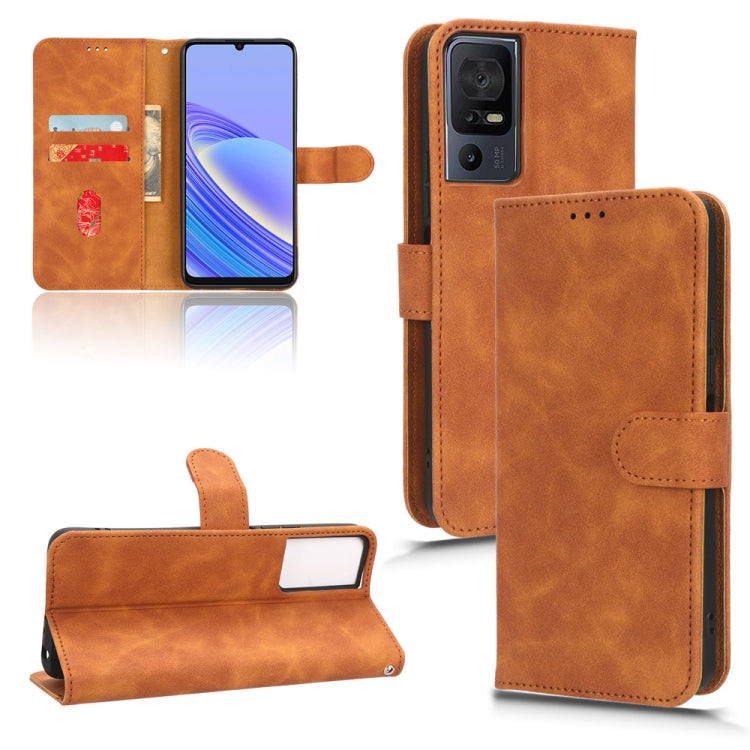 For TCL 40SE Skin Feel Magnetic Flip Leather Phone Case