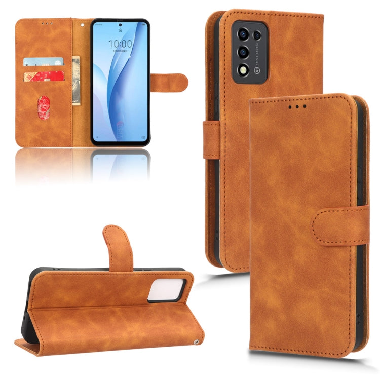 For ZTE Libero 5G III Skin Feel Magnetic Flip Leather Phone Case