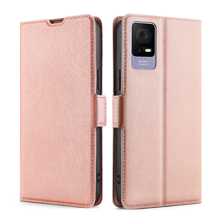 For TCL 405 / 406 / 408 Ultra-thin Voltage Side Buckle Horizontal Flip Leather Phone Case