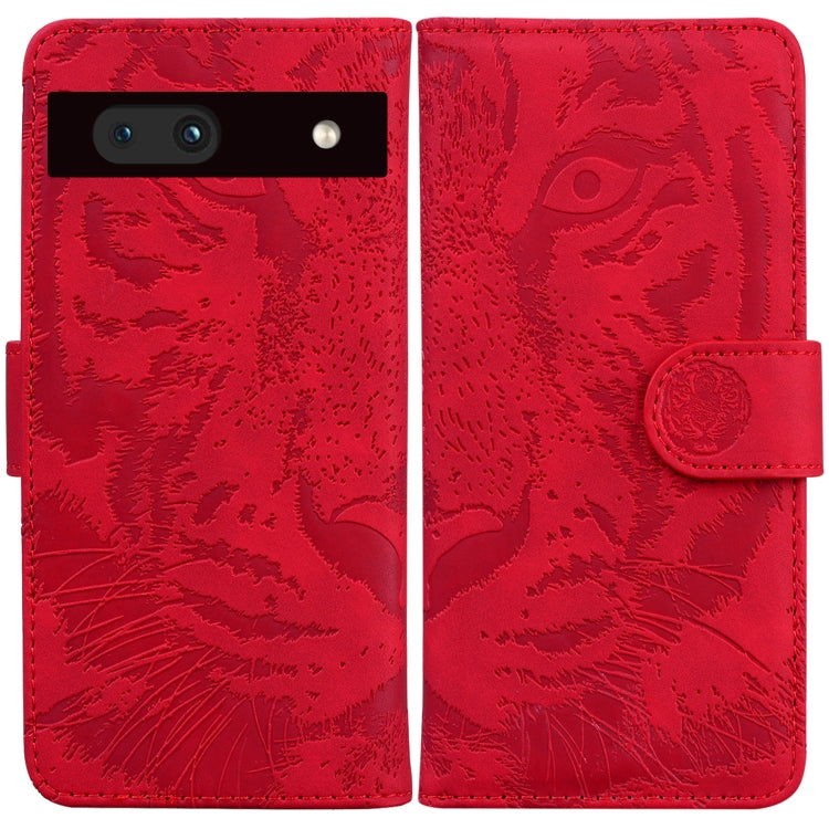 For Google Pixel 7a Tiger Embossing Pattern Flip Leather Phone Case