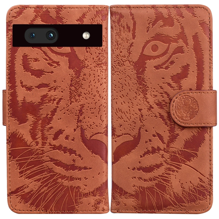 For Google Pixel 7a Tiger Embossing Pattern Flip Leather Phone Case