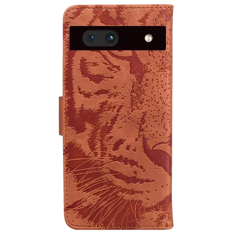For Google Pixel 7a Tiger Embossing Pattern Flip Leather Phone Case