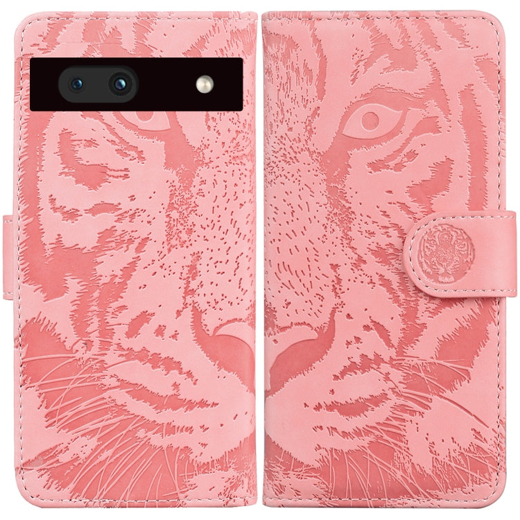 For Google Pixel 7a Tiger Embossing Pattern Flip Leather Phone Case