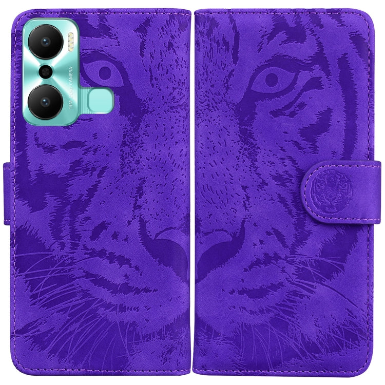 For Infinix Hot 20 Play Tiger Embossing Pattern Flip Leather Phone Case