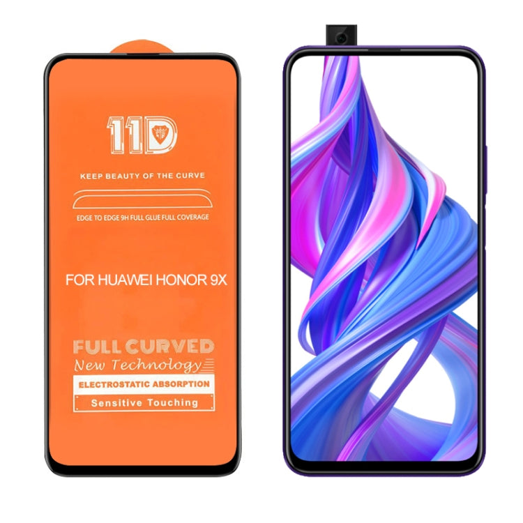 For Huawei Honor 9X mietubl Scratchproof 11D HD Full Glue Full Curved Screen Tempered Glass Film