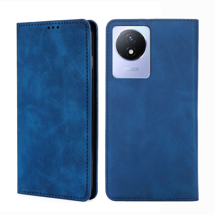 For vivo Y02 4G Skin Feel Magnetic Horizontal Flip Leather Phone Case